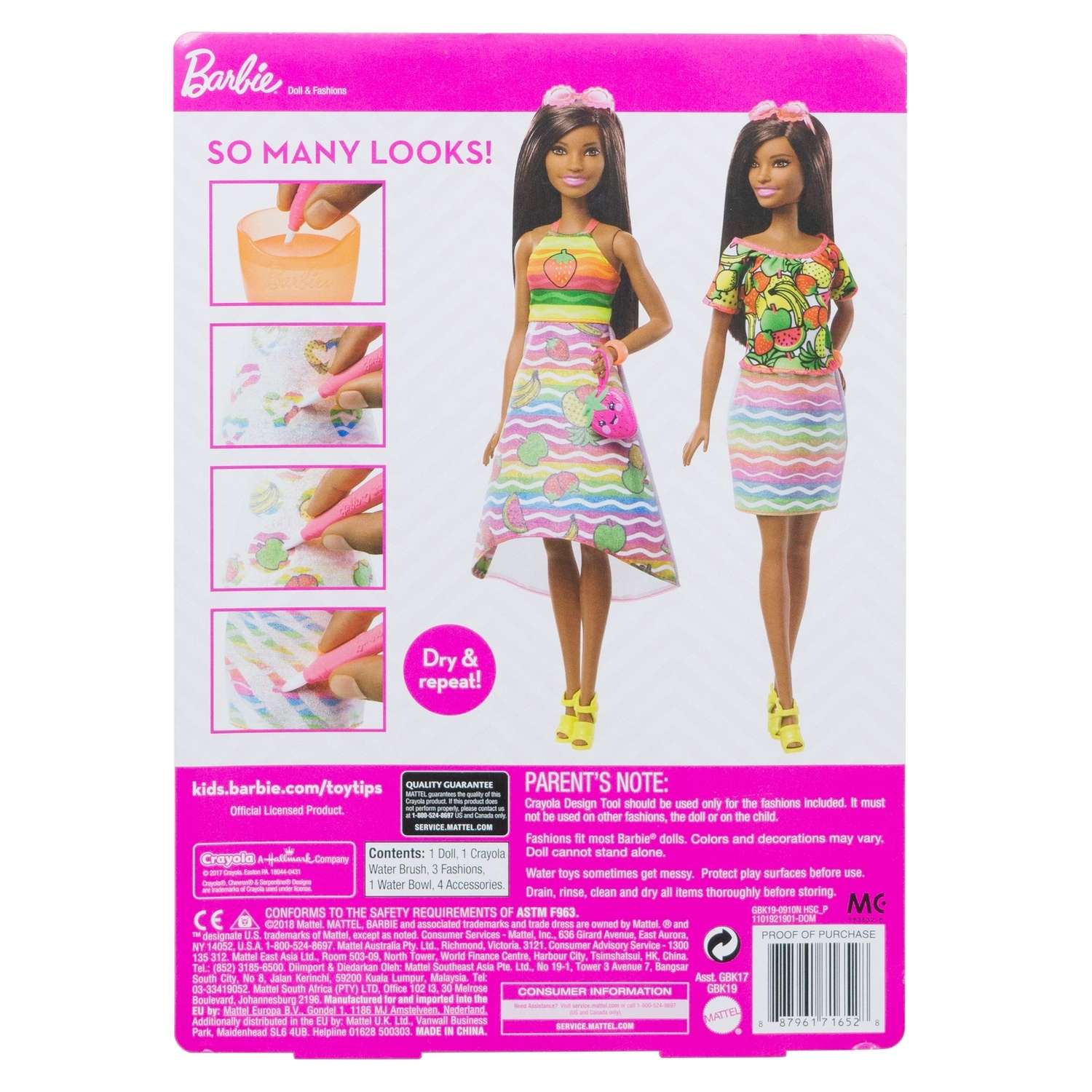 Кукла Barbie Крайола Радужный фруктовый сюрприз 2 GBK19 GBK17 - фото 4