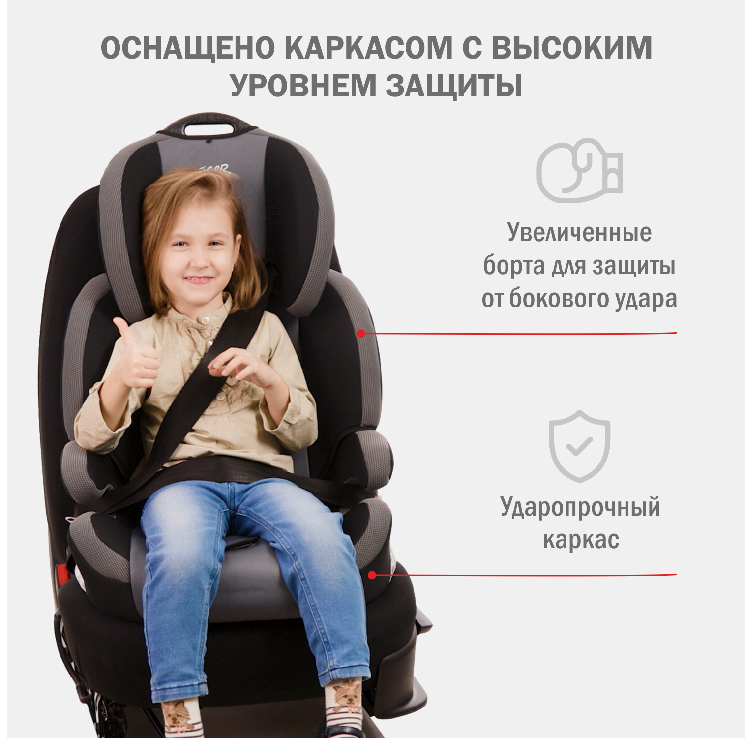 Автомобильное кресло SIGER УУД Siger Стар Isofix Lux гр.I/II/III маренго - фото 9