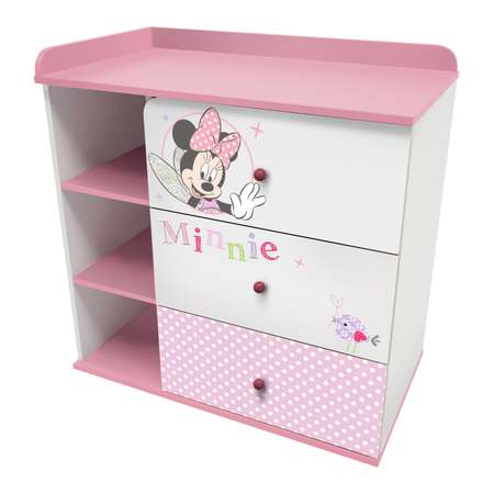 Комод Polini kids Disney baby Минни Маус Фея с 3ящиками Белый-Розовый