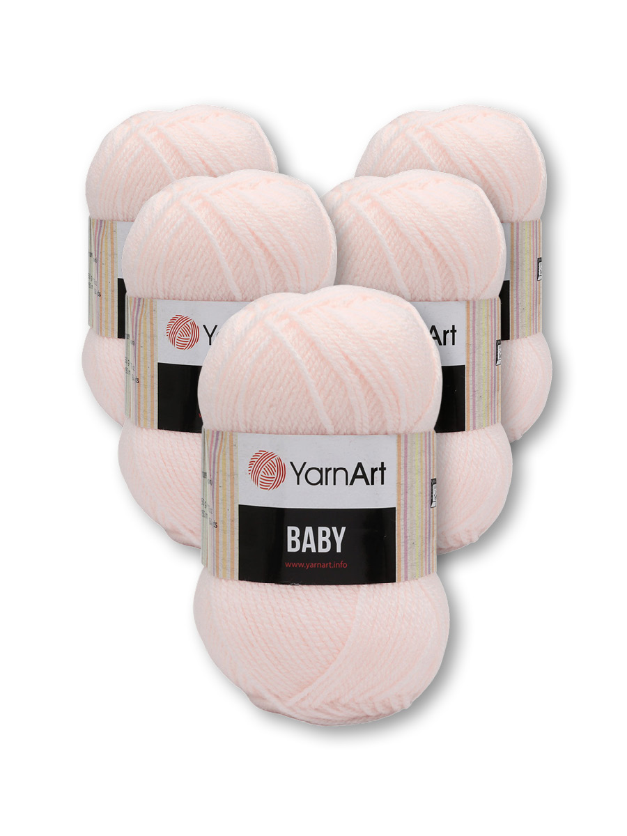 Пряжа для вязания YarnArt Baby 50 гр 150 м акрил мягкая детская 5 мотков 853 бледно-розовый - фото 6