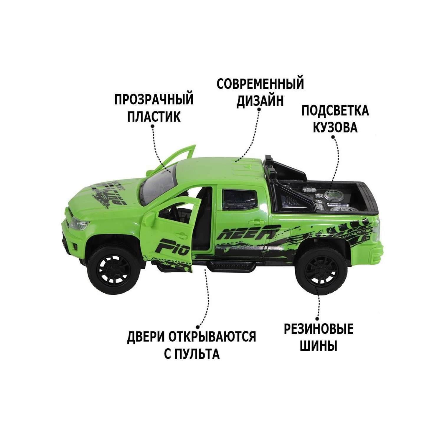 Игрушка на радиоуправлении AUTODRIVE пикап внедорожник 1:16 подсветка кузова 27 MHz с пультом 5 каналов JB1168122 - фото 7