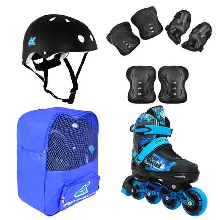Набор роликовые коньки Sport Collection раздвижные Set City Racer Blue шлем и набор защиты в сумке размер M 33-36