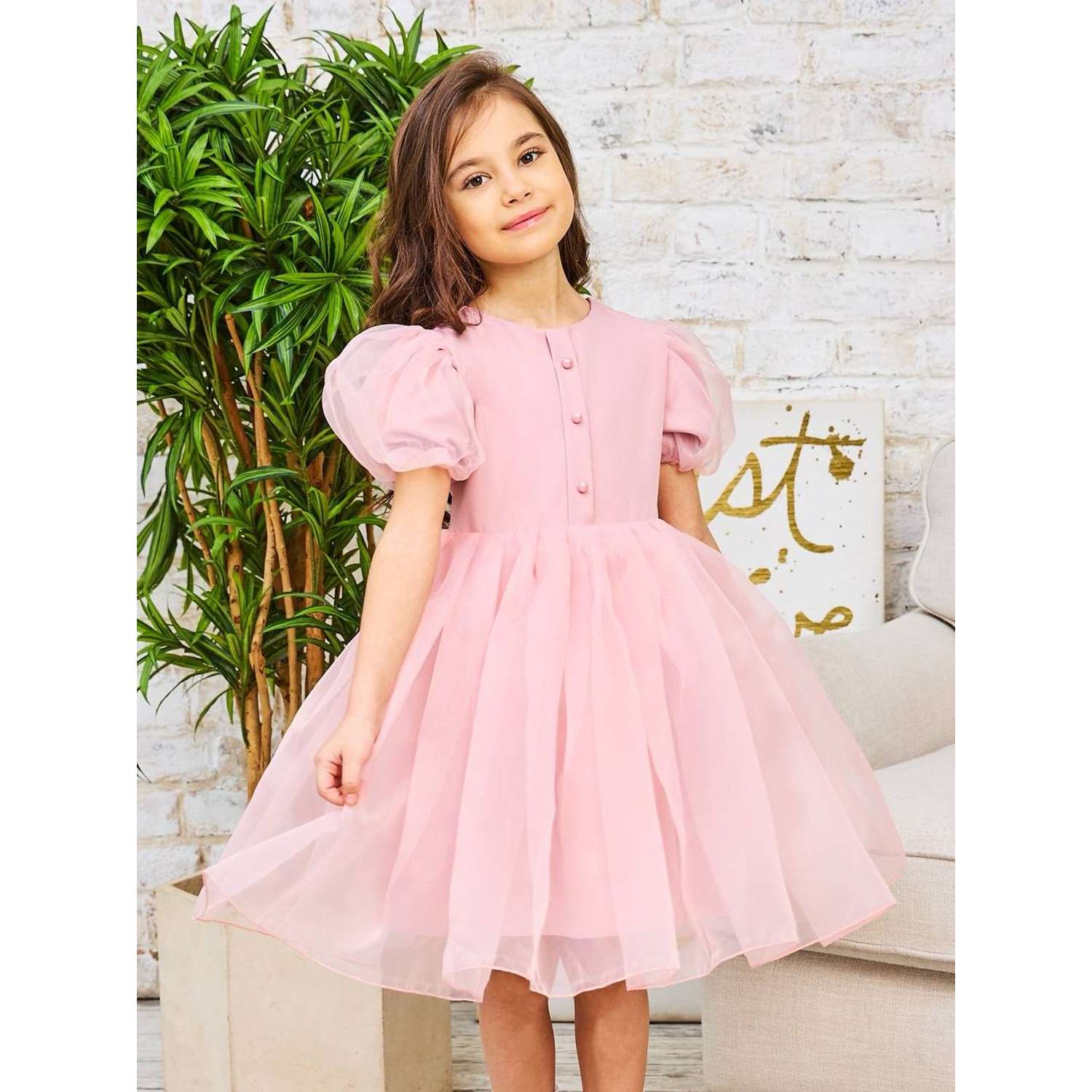 Платье Sofisha kids Plat.organza.pink - фото 7