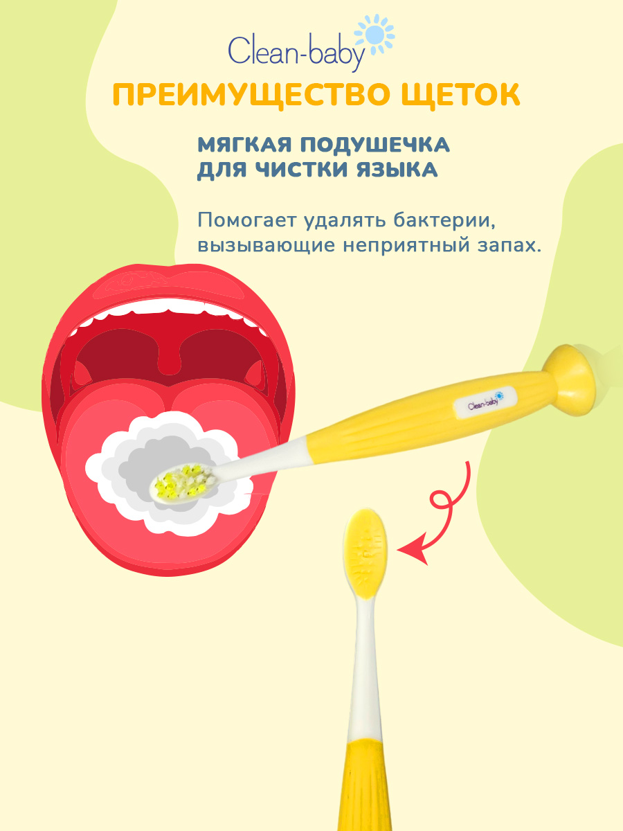 Детская зубная щетка Clean-baby 2 штуки - фото 5