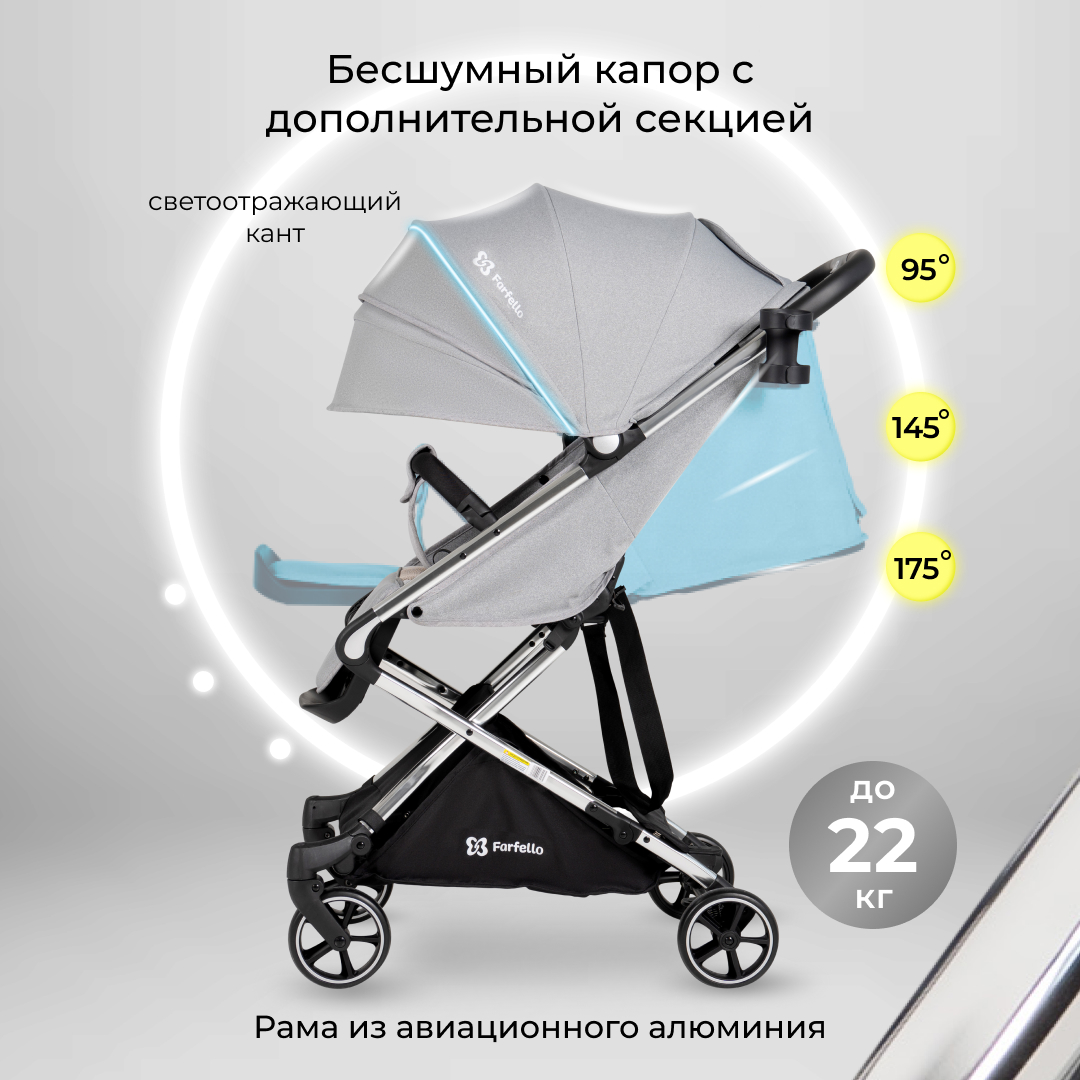 Коляска прогулочная детская Farfello Bliss PRO - фото 7