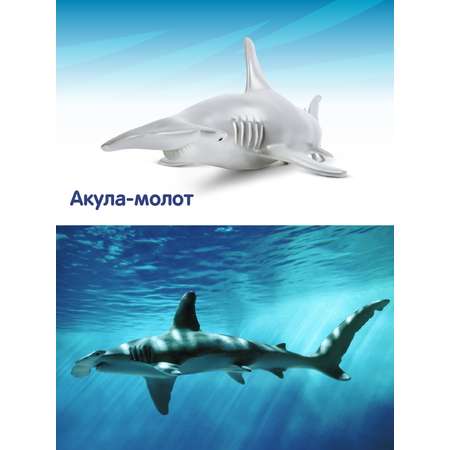 Фигурка животного ДЖАМБО Акула эластичная поверхность с шероховатостями