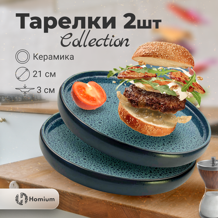 Набор тарелок ZDK Homium Collection 2 шт D21см цвет голубой/черный