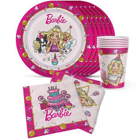 Набор одноразовой посуды PrioritY для праздника Barbie