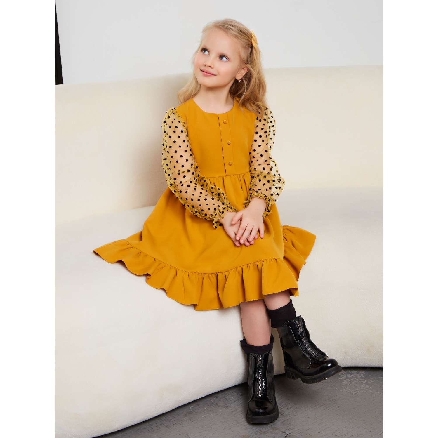 Платье Sofisha kids Plat.barbie-yellow - фото 6