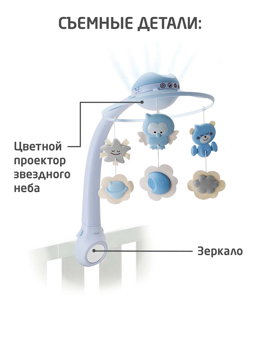 Мобиль-проектор INFANTINO 3 в 1 Музыкальный голубой - фото 8