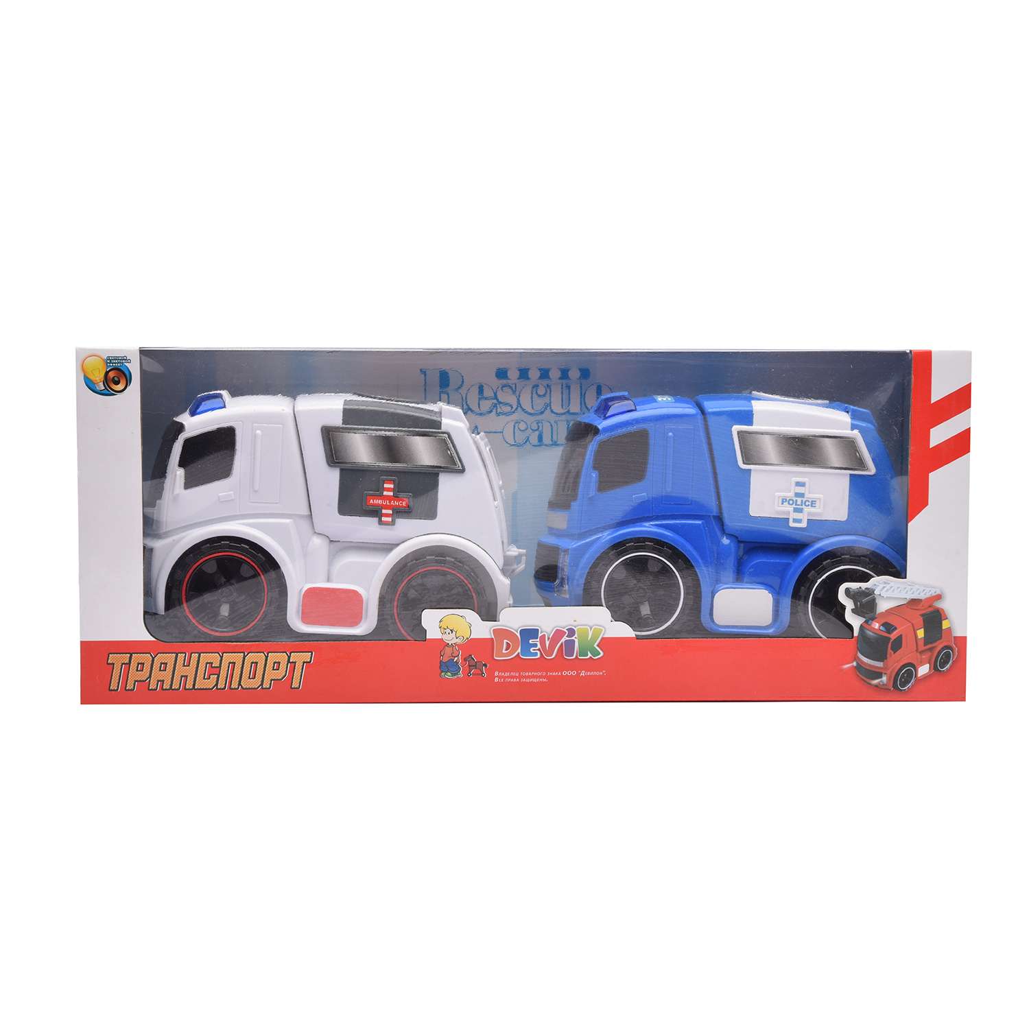 Набор Devik Toys Полицейская машина и Скорая помощь 3925375 - фото 3