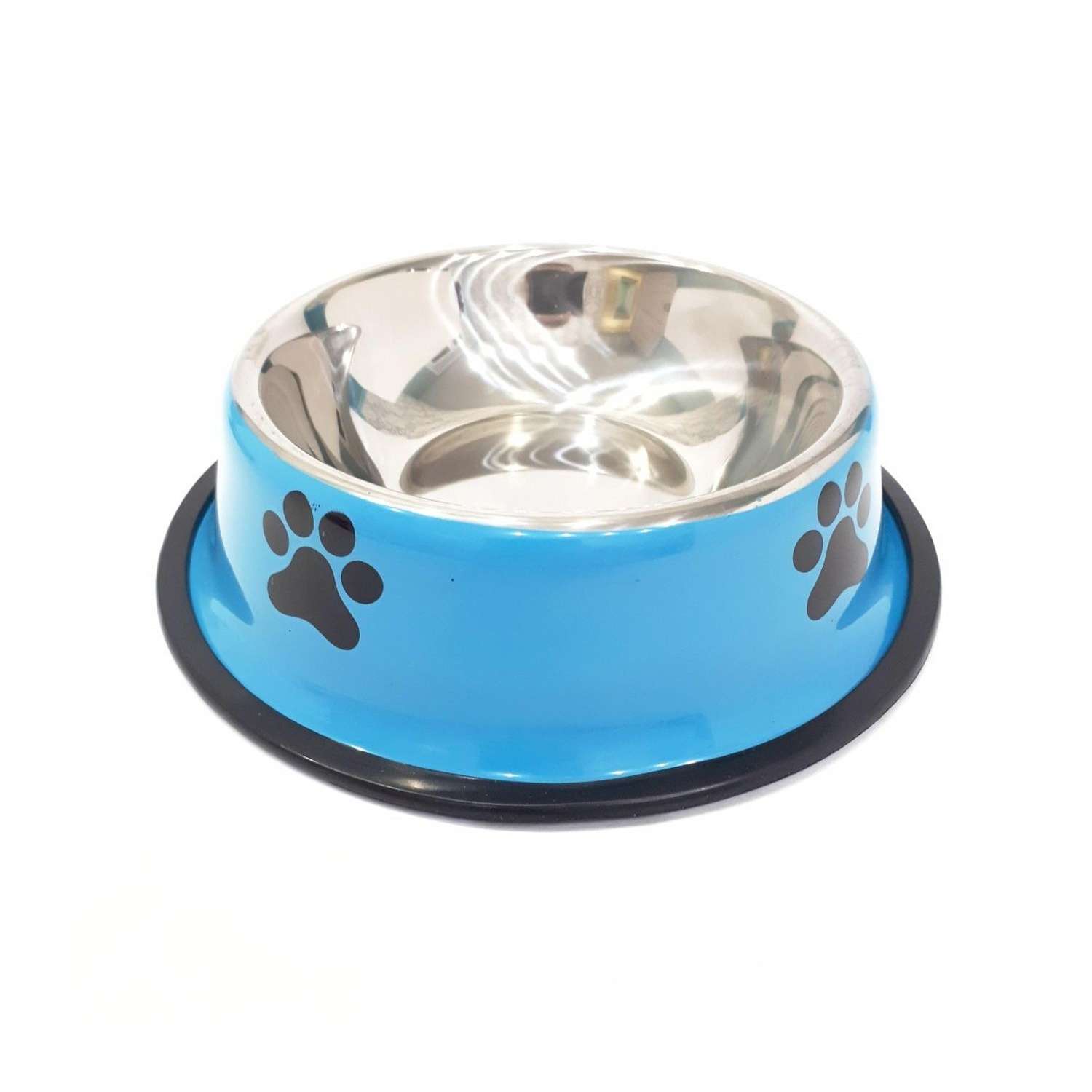 Миска для собак Uniglodis Металлическая с прорезиненным основанием 300 мл голубой - фото 1