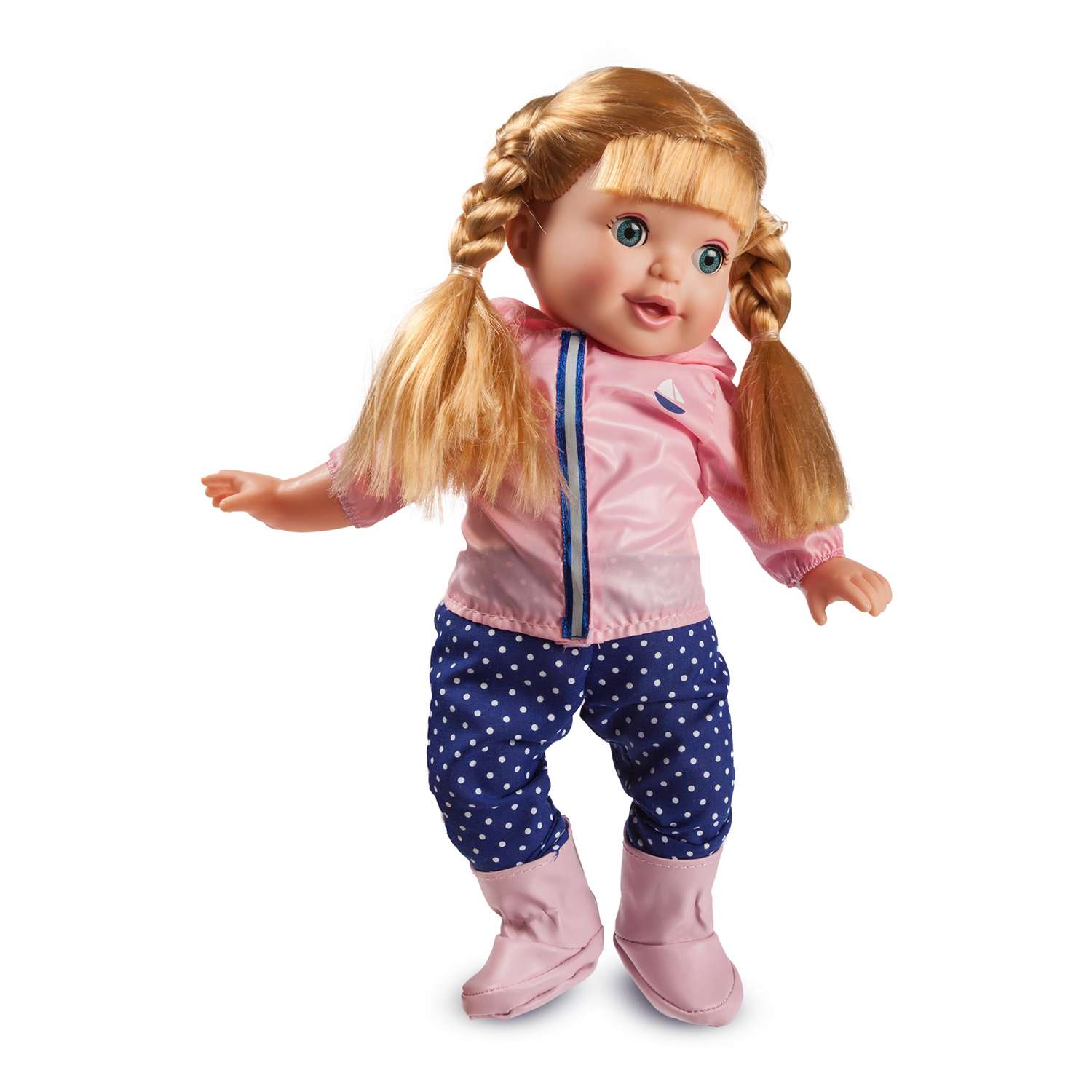 Кукла Demi Star Элизабет Блондинка в розовой ветровке синих штанах в белый горох 6104 - фото 1