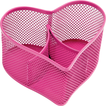 Подставка-органайзер Berlingo металлическая в виде сердца 3 секции розовая