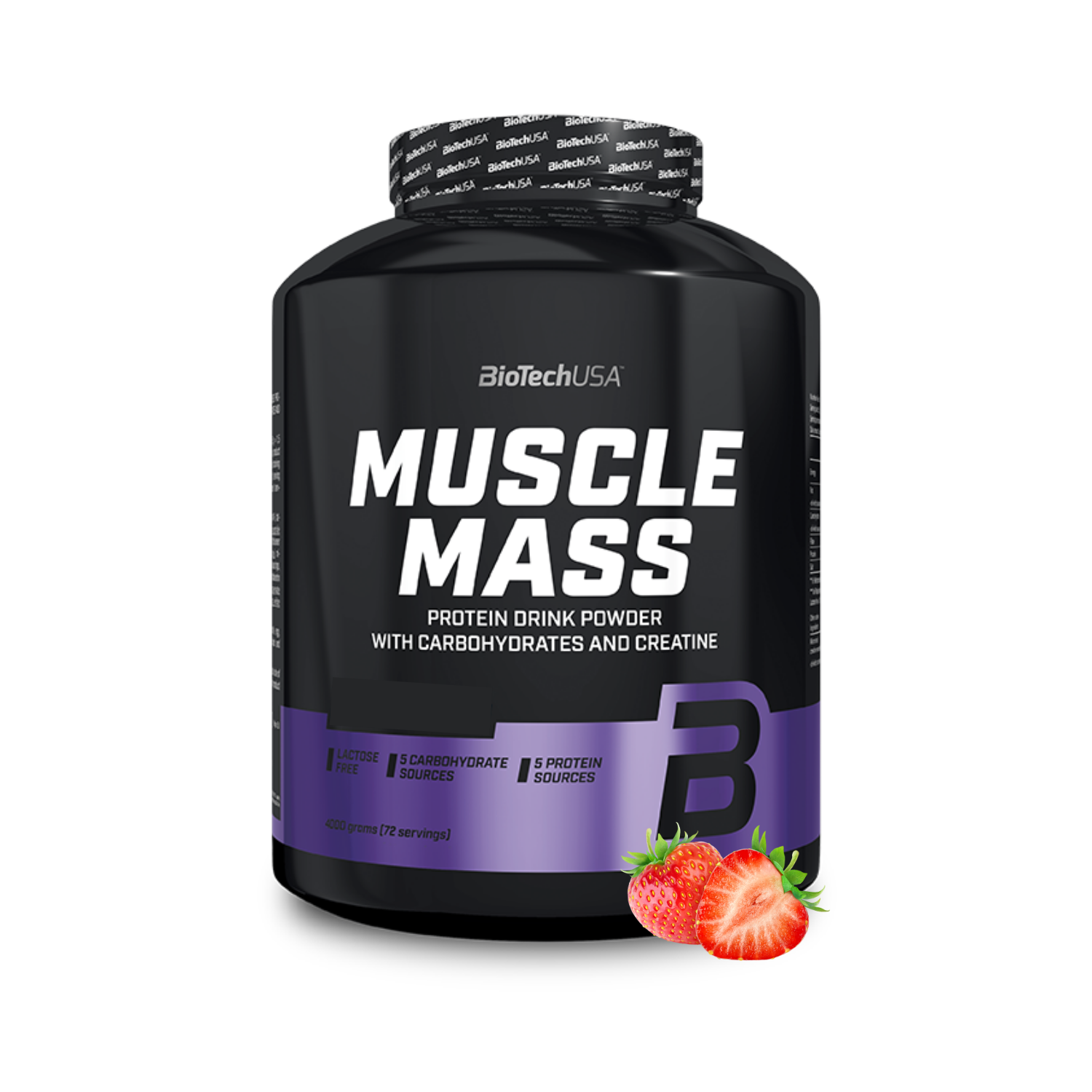 Гейнер BiotechUSA Muscle Mass 4000 г. Клубника - фото 1