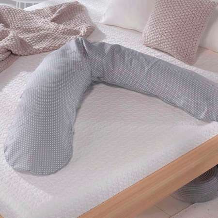Подушка для беременных Theraline 190 см Горошек серая