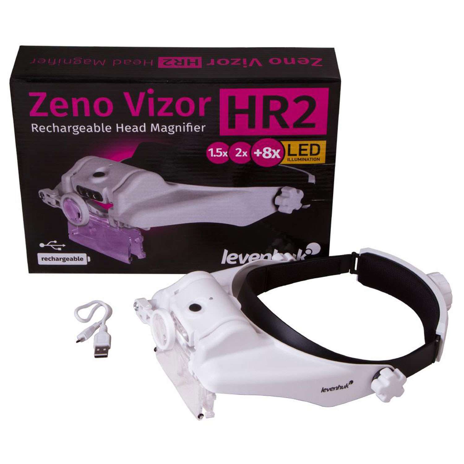 Лупа налобная Levenhuk с аккумулятором Zeno Vizor HR2 - фото 2