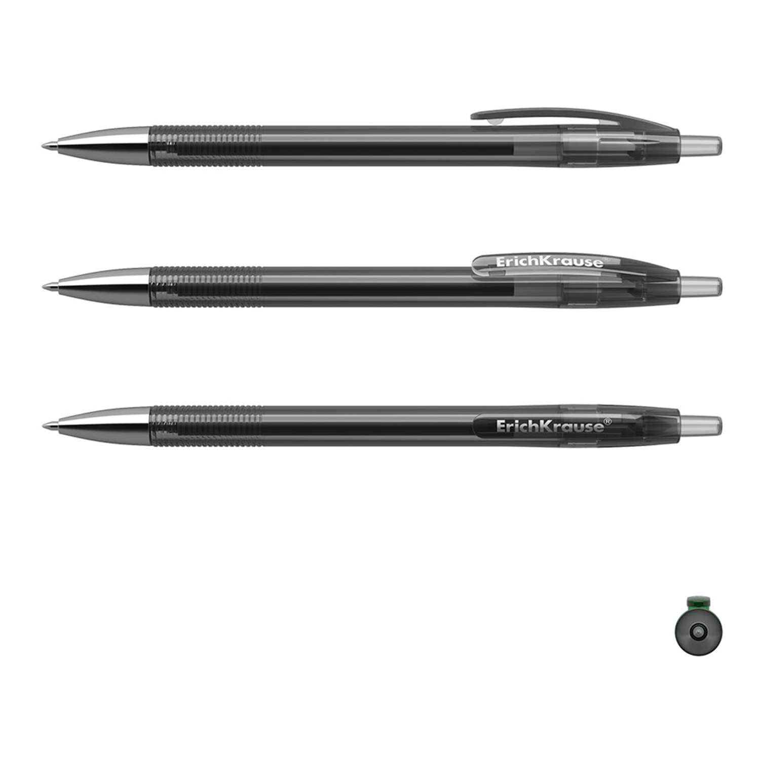 Ручка гелевая ErichKrause R-301 Original Gel Matic цвет чернил черный в коробке по 12 шт - фото 2