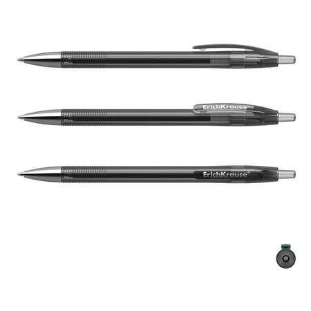 Ручка гелевая ErichKrause R-301 Original Gel Matic цвет чернил черный в коробке по 12 шт