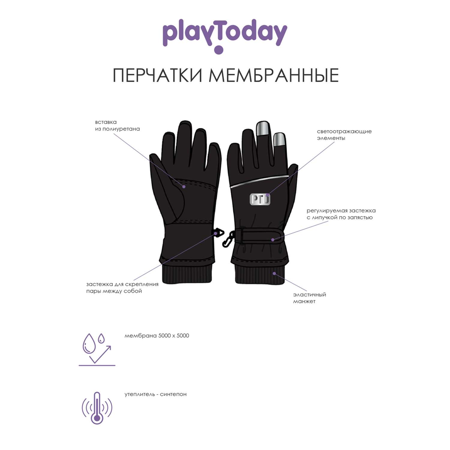 Перчатки PlayToday 32311124 - фото 5