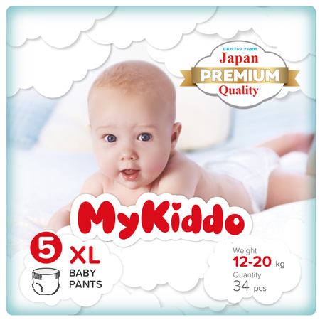 Подгузники-трусики MyKiddo Premium XL 12-20 кг 34 шт