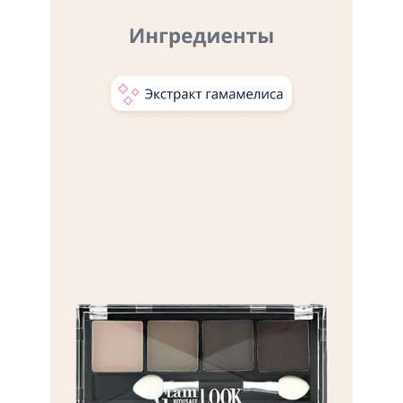 Палетка теней Luxvisage Glam look 4-х цветные тон 5