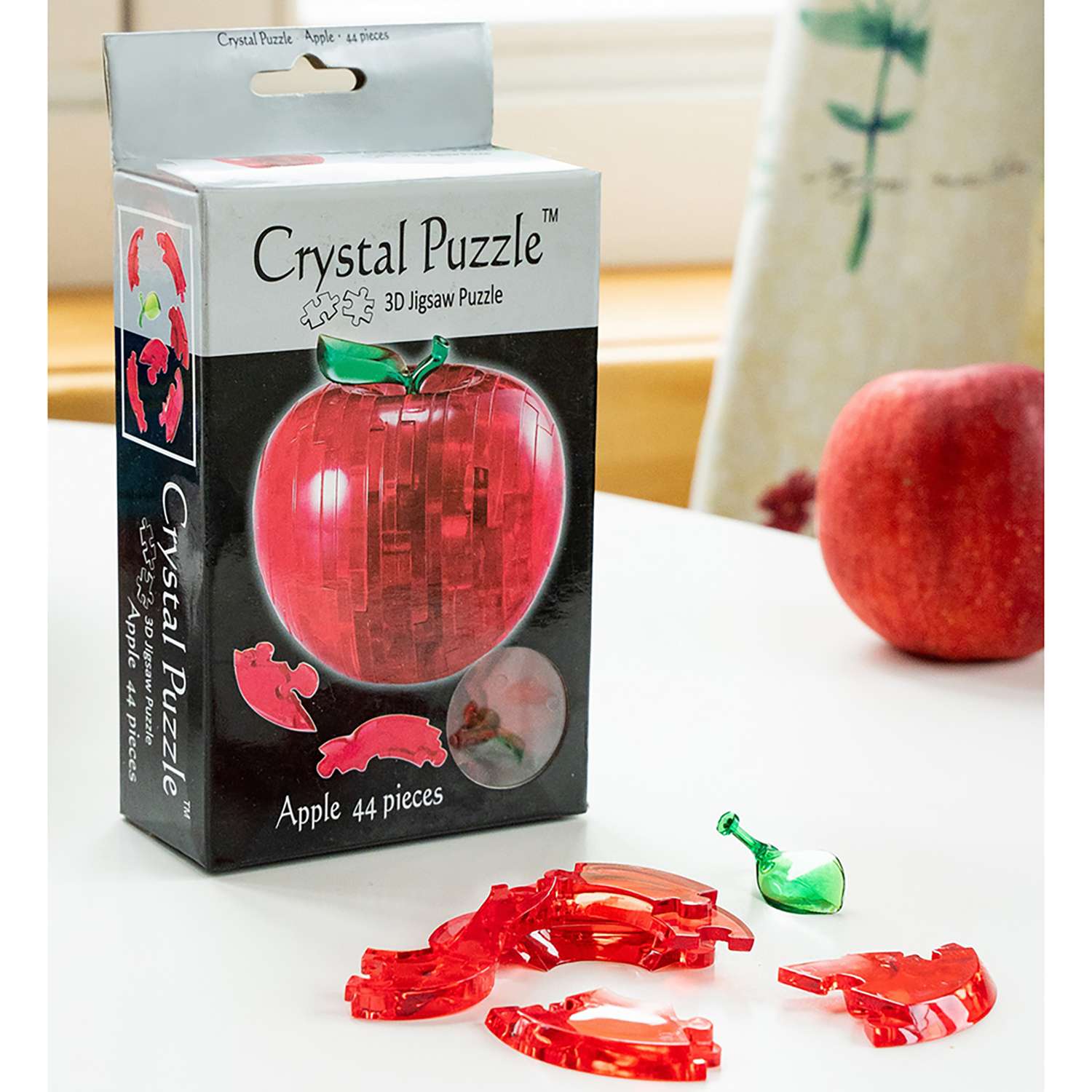 3D-пазл Crystal Puzzle IQ игра для детей кристальное Яблоко красное 44 детали - фото 2