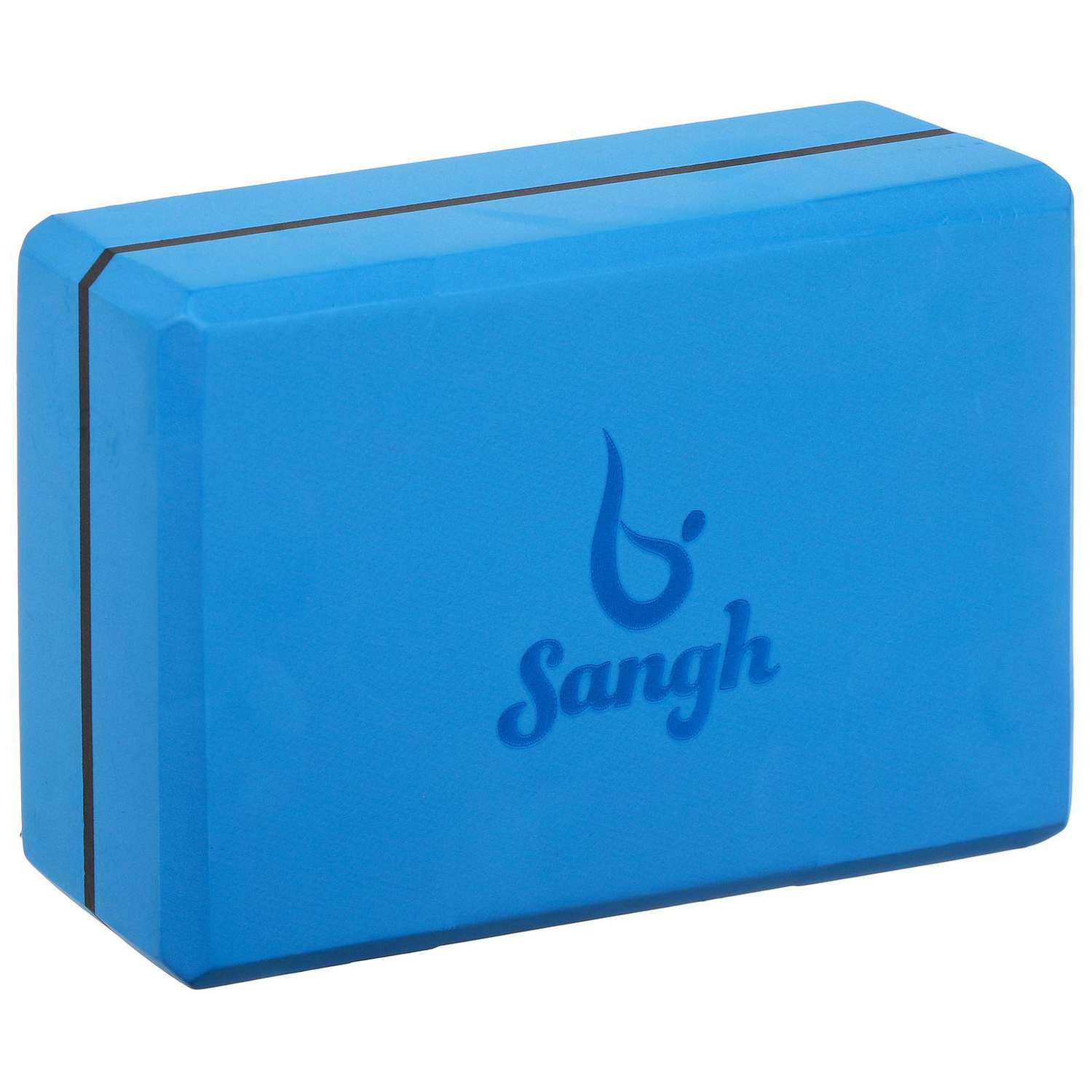 Блок для йоги Sangh 23 х 15 х 8 см. вес 120 г. цвет синий - фото 2