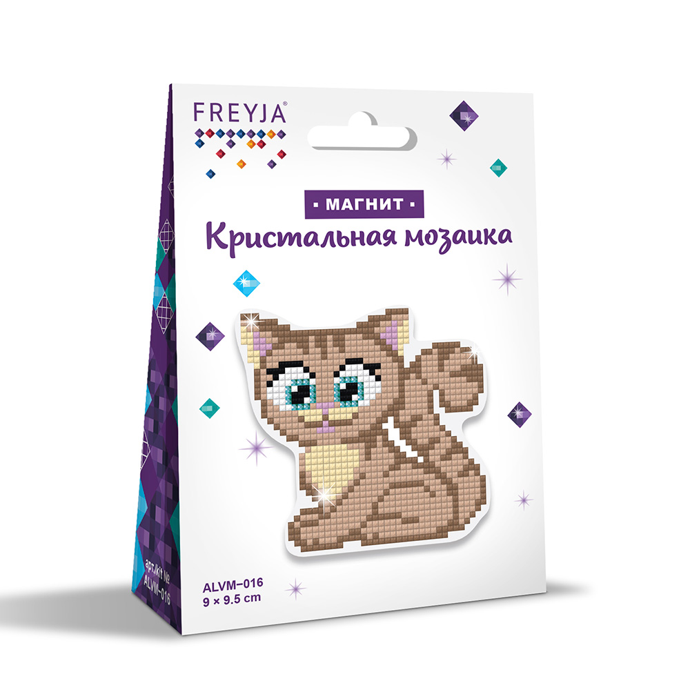 Кристальная мозаика Фрея ALVM-016 магнит Котенок 9.5 х 9 см - фото 1