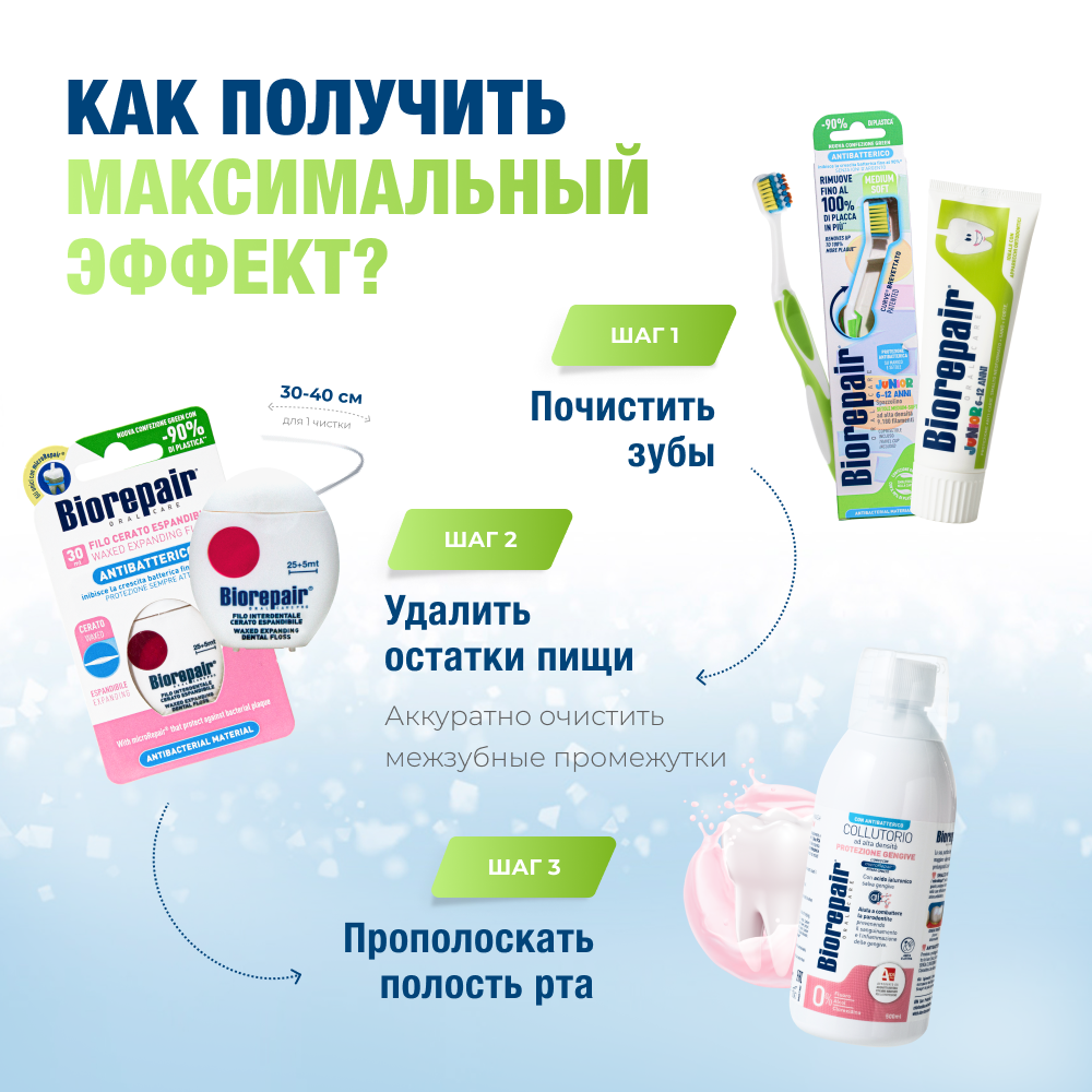 Зубная паста Biorepair Junior сладкая мята - фото 10