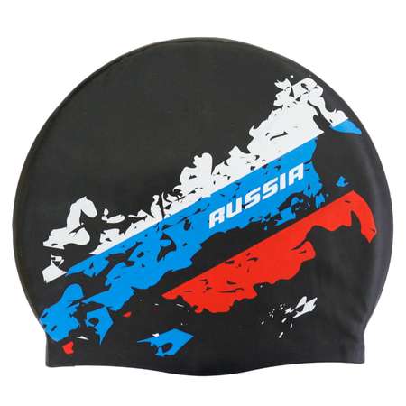Шапочка для плавания Elous EL010 силиконовая Россия черная