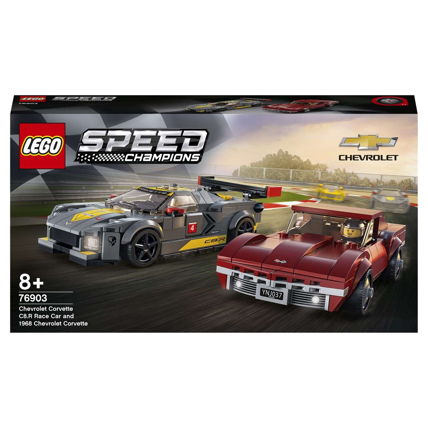 Конструктор LEGO Speed Champions Chevrolet Corvette C8.R Race Car and 1968 Chevrolet Corvette 76903 - фото 2