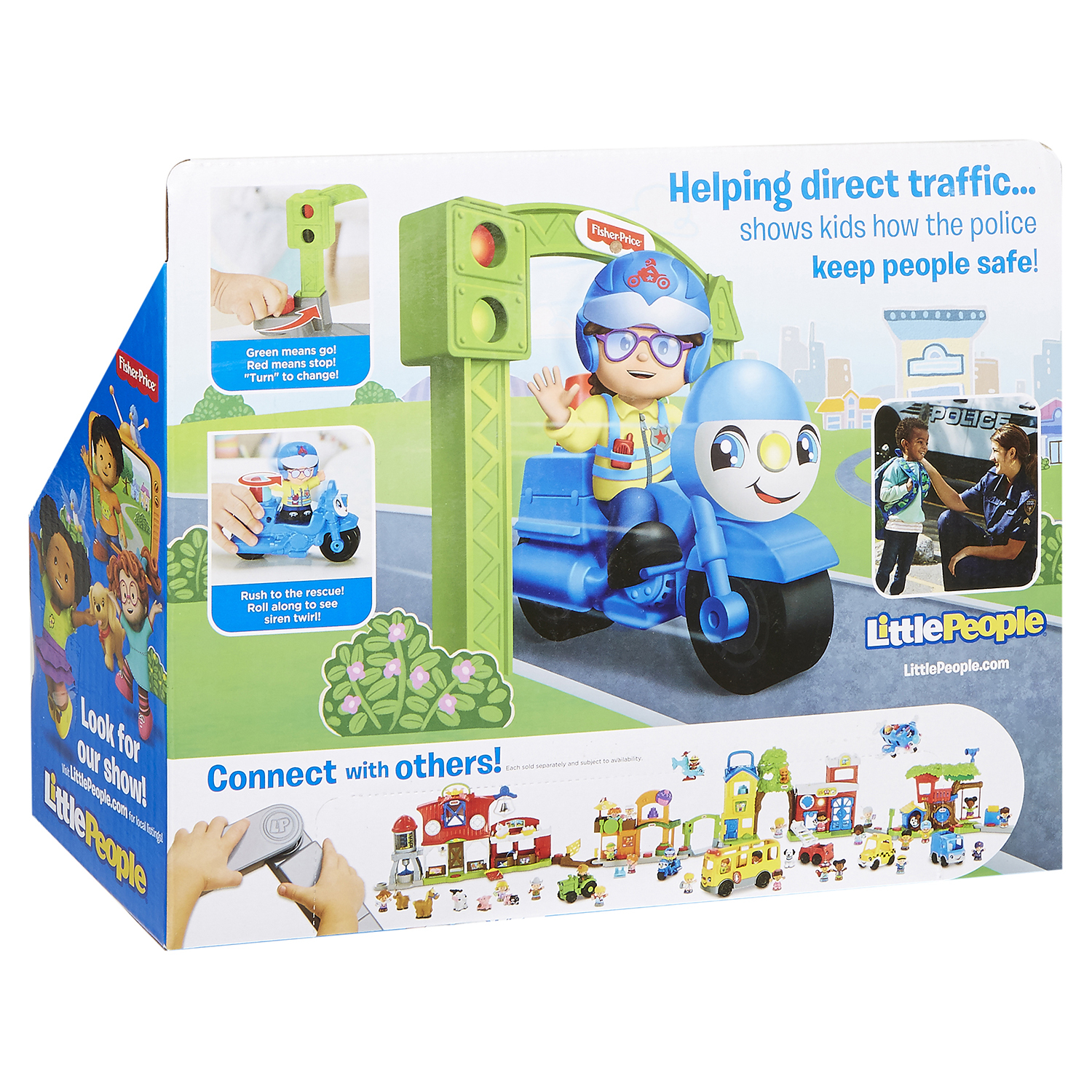 Игровой набор Little People Fisher-Price Stop & Go Police Motorcycle (DYR83) - фото 3