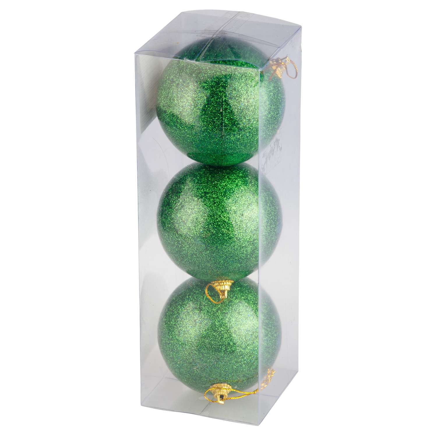 Елочные украшения BABY STYLE Шары зеленый 8 см 3 шт - фото 3