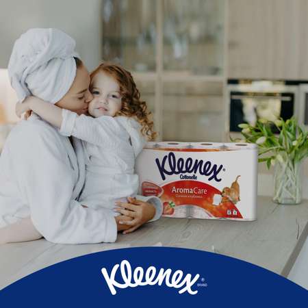 Туалетная бумага Kleenex Сочная клубника 3 слоя 8 рулонов