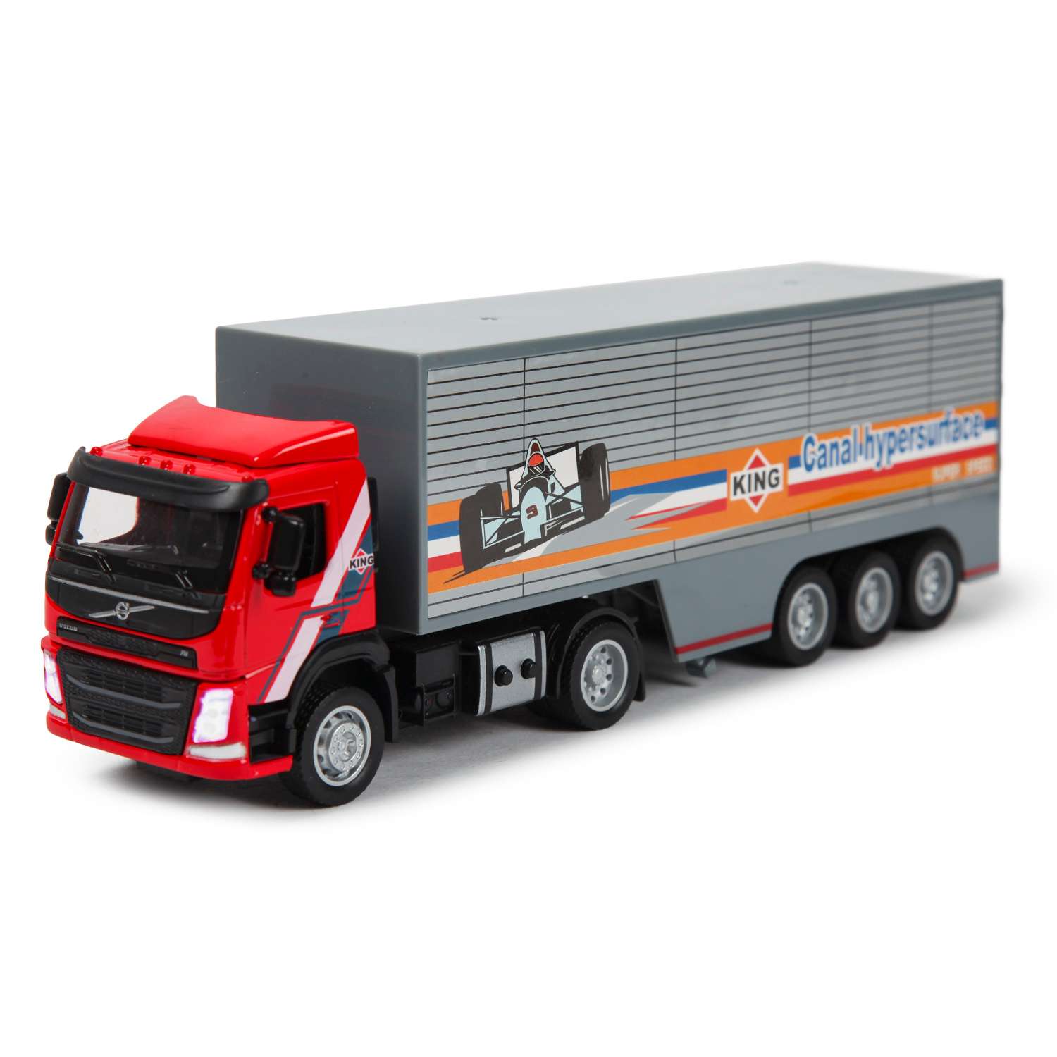 Машина MSZ 1:50 Volvo Container Truck Красная 68378 68378 - фото 1