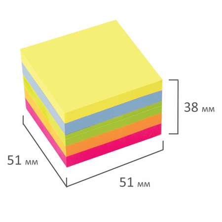 Стикеры самоклеящиеся Юнландия для заметок 400 листов 5 цветов