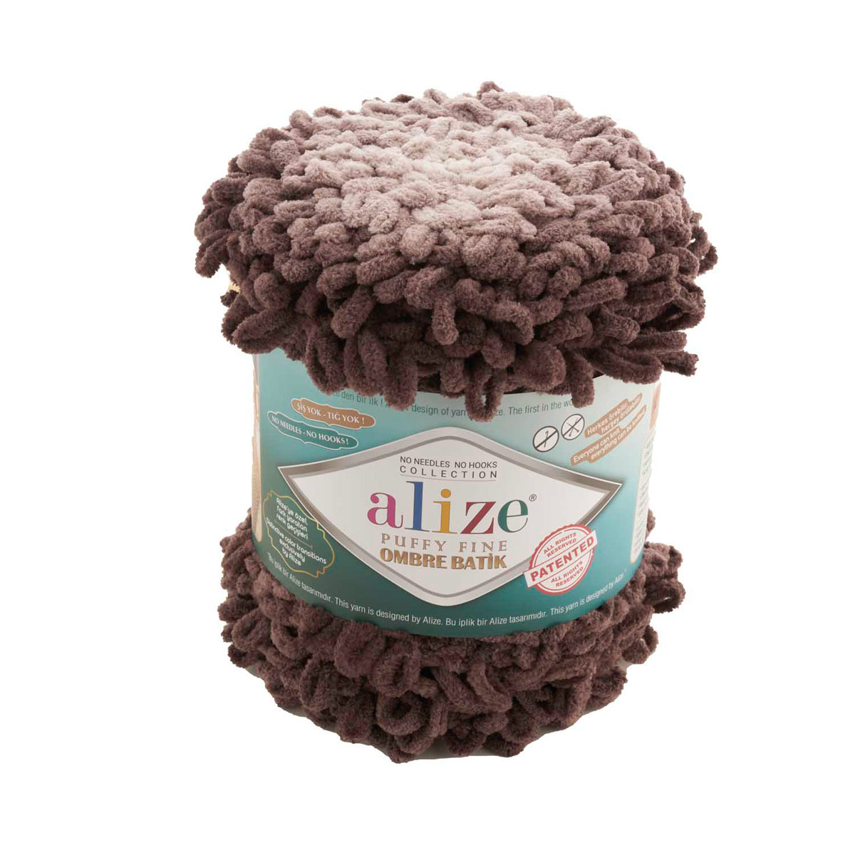 Пряжа для вязания Alize puffy fine ombre batik 500 гр 73 м микрополиэстер мягкая 7243 секционный 1 моток - фото 3