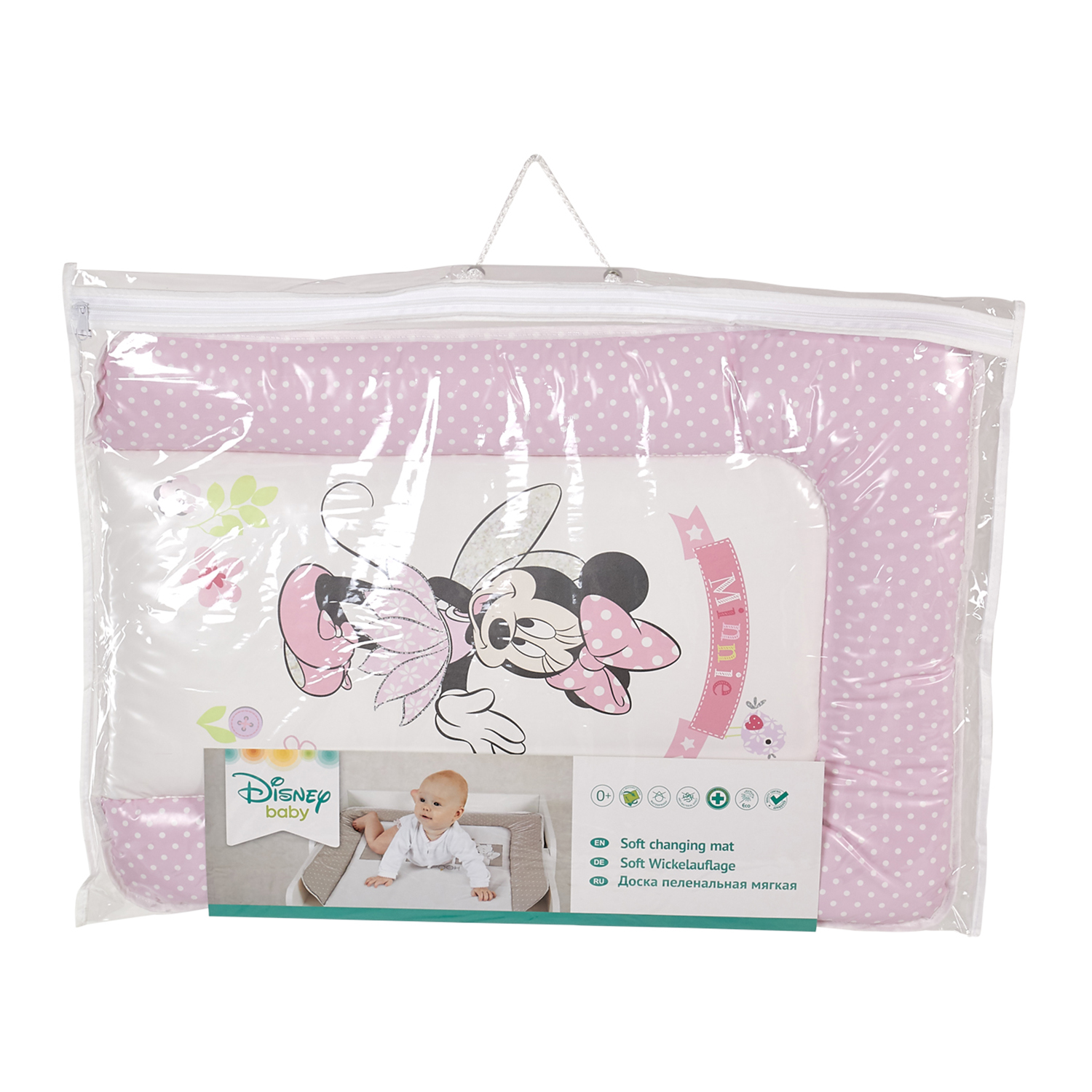 Матрас для пеленания Polini kids Disney baby Минни Маус Фея 70*50см Розовый - фото 2