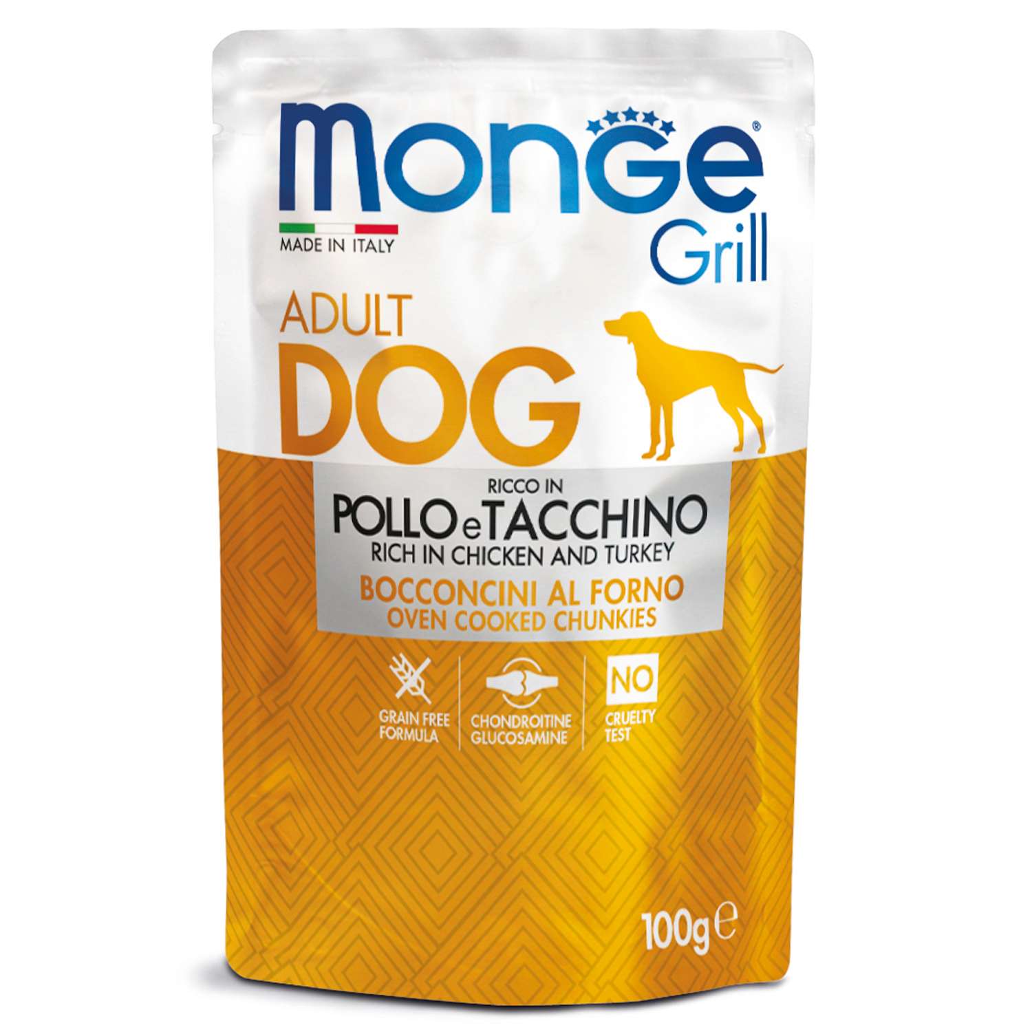 Корм для собак MONGE Dog Grill Pouch курица с индейкой пауч 100г - фото 1