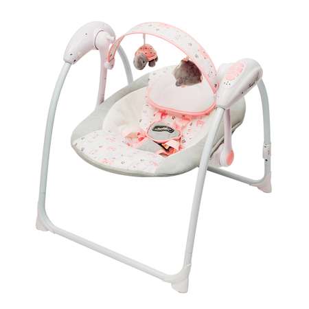 Электрокачели Amarobaby Swinging Baby Cеро-розовый