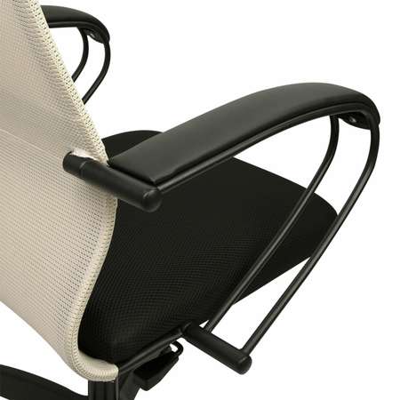 Кресло компьютерное Brabix игровое офисное на колесиках тканевое черное бежевое