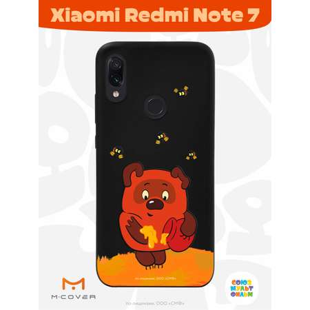 Силиконовый чехол Mcover для смартфона Xiaomi Redmi Note 7 Союзмультфильм Медвежонок и мед