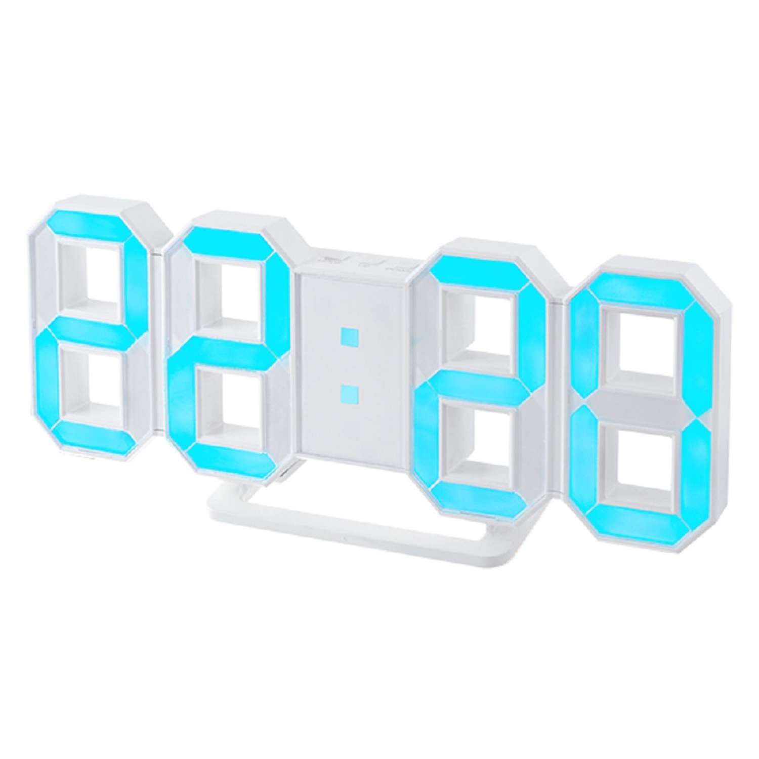 LED часы-будильник Perfeo LUMINOUS белый корпус синяя подсветка PF-663 - фото 1