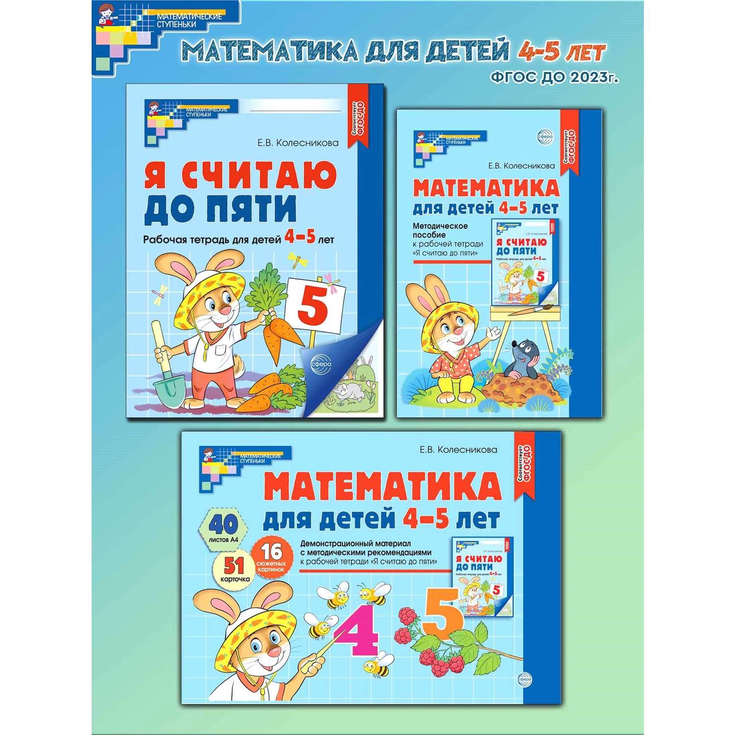 Книги ТЦ Сфера Математические ступеньки 4-5 лет №1 - фото 1