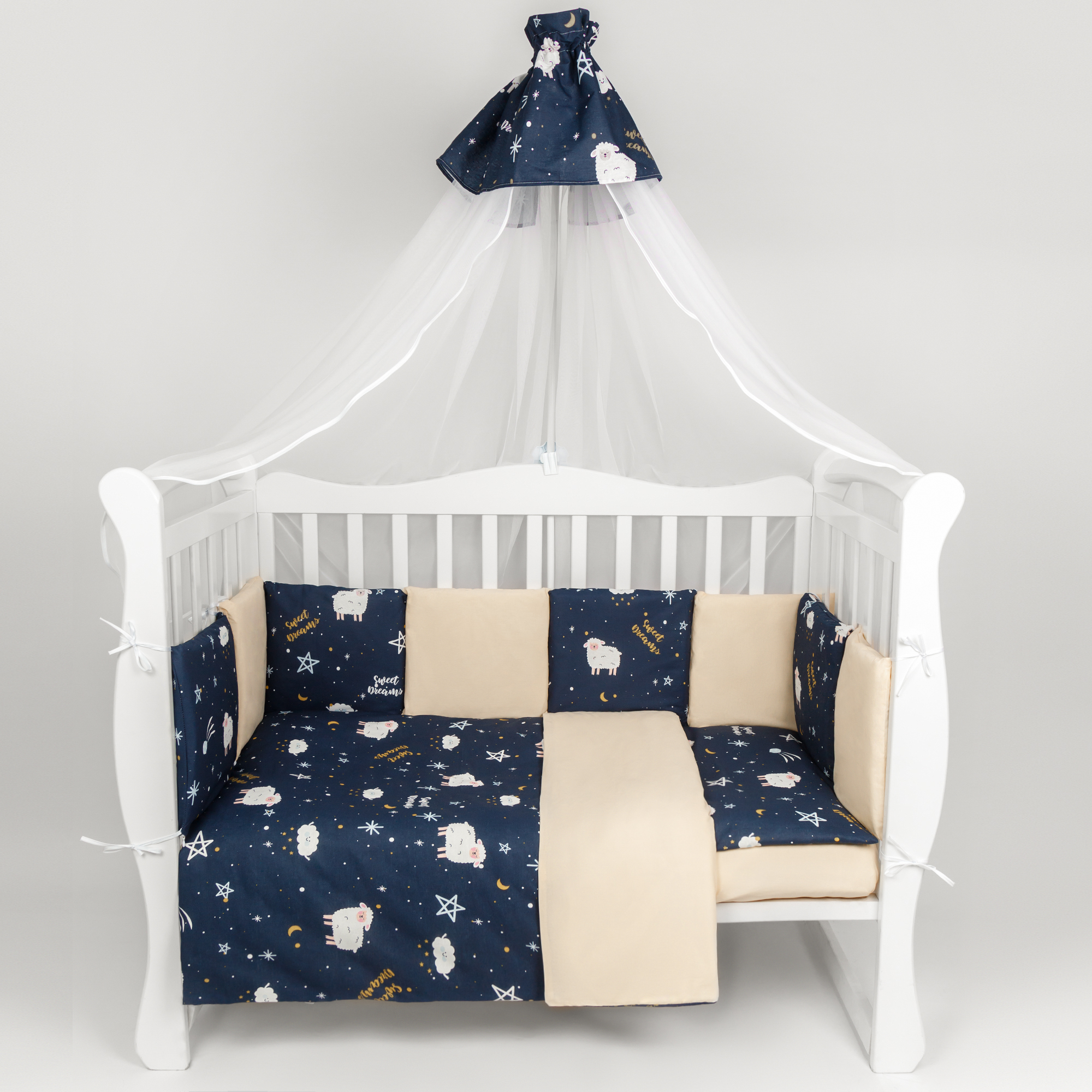 Комплект в кроватку AmaroBaby 3 предмета BABY BOOM Galaxy синий - фото 8