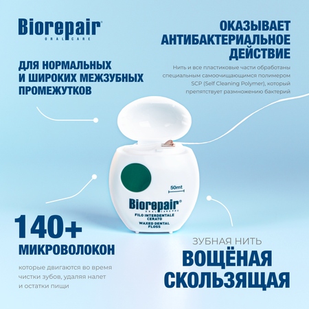 Нить зубная Biorepair Filo Cerato Scorrevole Вощеная скользящая 50 м