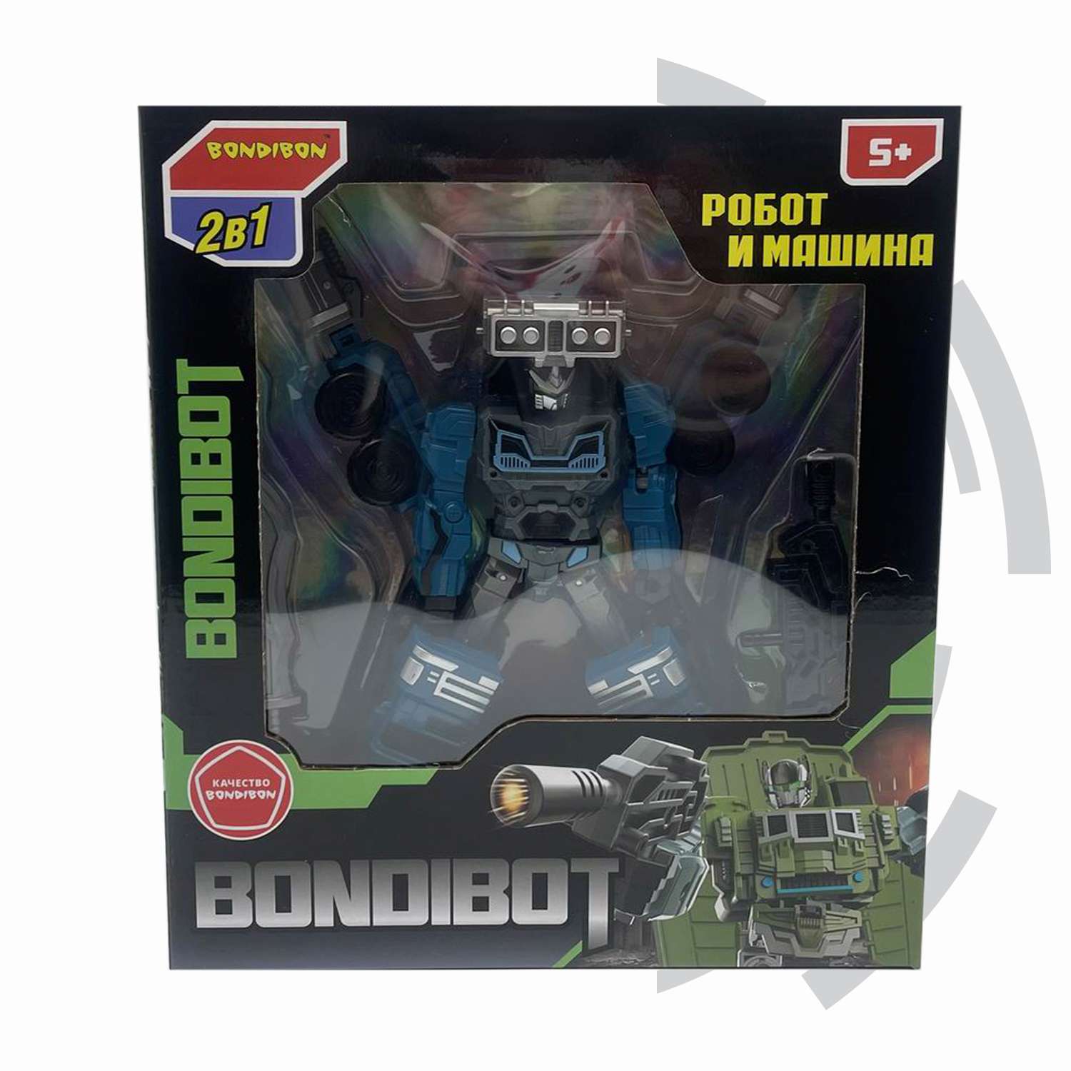 Трансформер BONDIBON BONDIBOT 2в1 робот- бетономешалка 7в1 синего цвета - фото 2