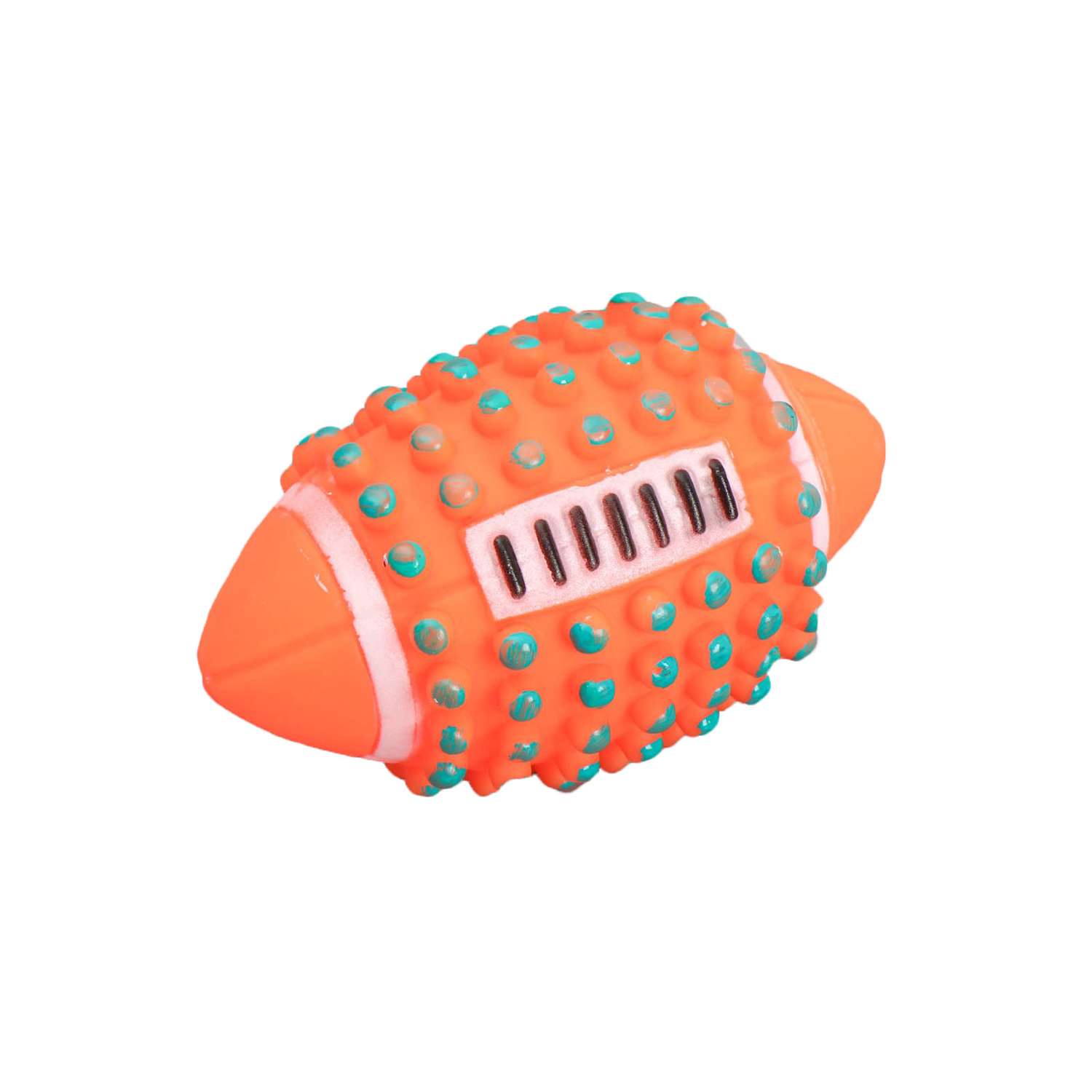 Игрушка для собак Пижон с пищалкой Регби с шипами 12 см оранжевый - фото 1