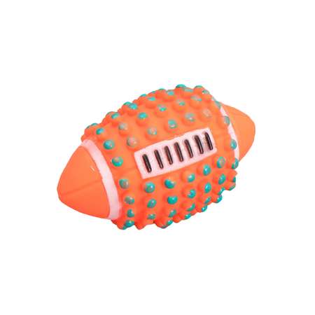 Игрушка для собак Пижон с пищалкой Регби с шипами 12 см оранжевый